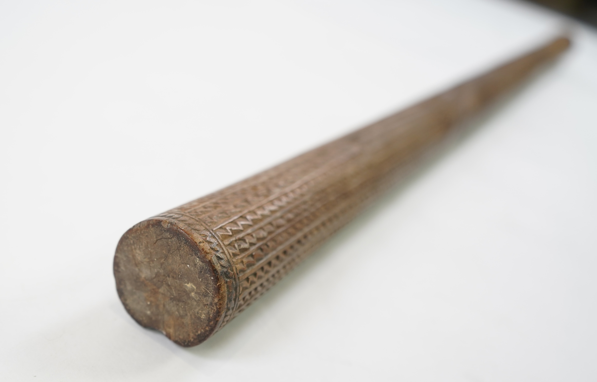 A Fijian carved pole club, bowai, 19th century